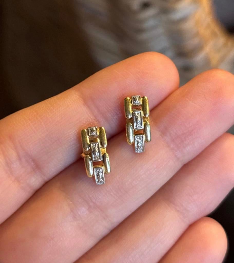 Vintage 14 karaat gouden oorstekers, Sieraden, Tassen en Uiterlijk, Antieke sieraden, Verzenden, Goud, Oorbellen