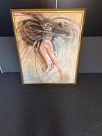 Elegant Schilderij: Vrouw met Hoed - Modern Abstract, Ophalen