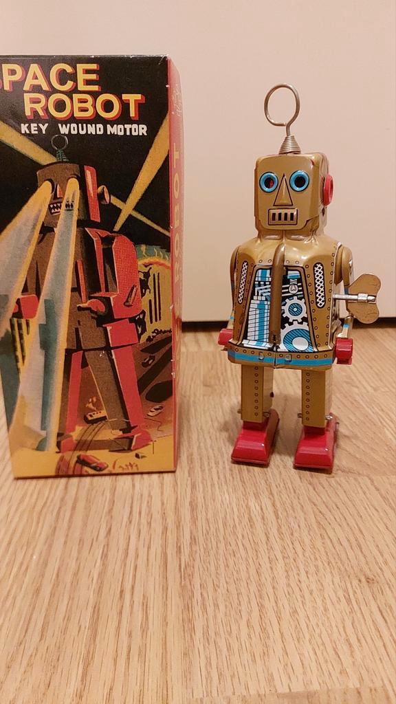 Vintage Space Robot Opwindbaar Speelgoed met Doos, Antiek en Kunst, Antiek | Speelgoed, Ophalen of Verzenden