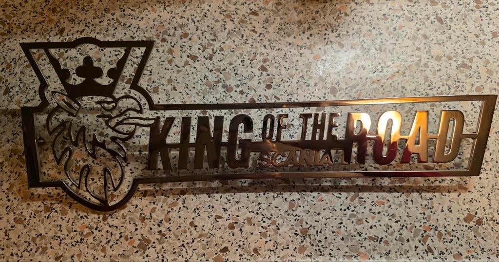 Scania embleem Logo King of the Road RVS, Verzamelen, Merken en Reclamevoorwerpen, Nieuw, Reclamebord, Ophalen of Verzenden