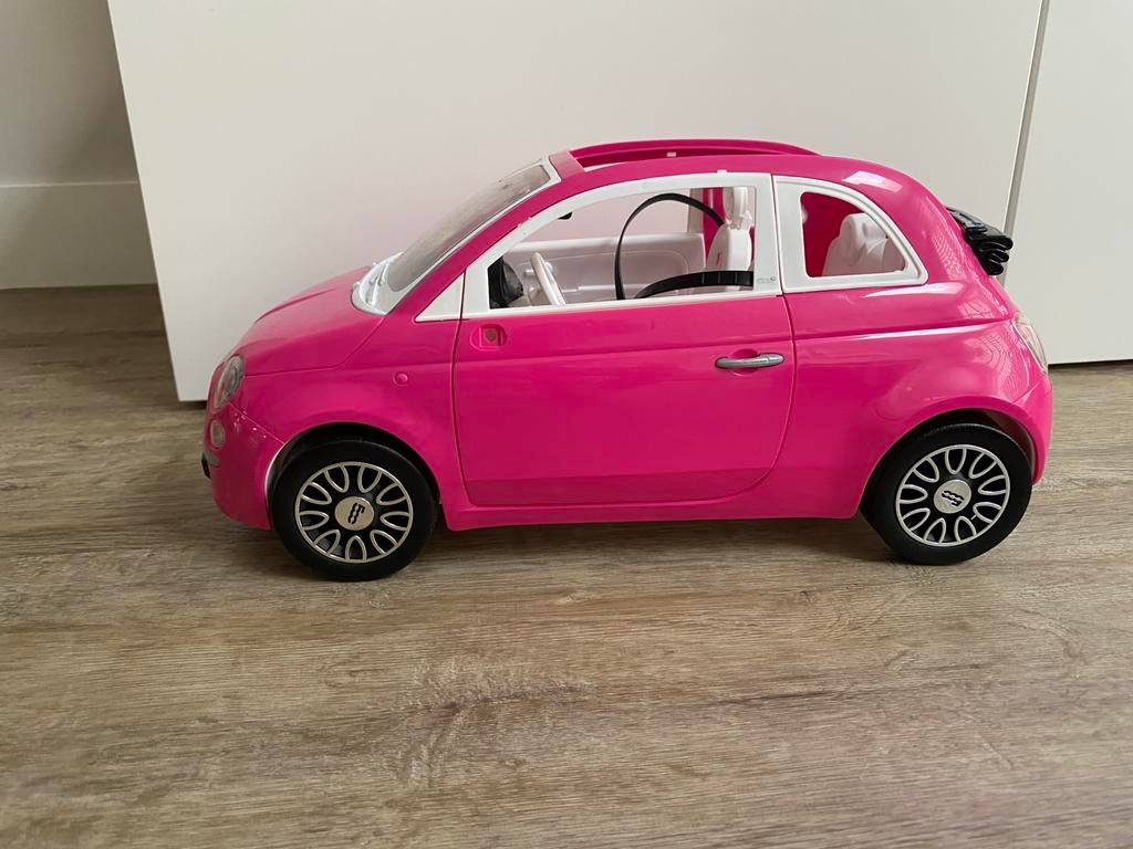 Barbie Auto | Fiat 500 Roze ( geen zijspiegels), Ophalen, Gebruikt