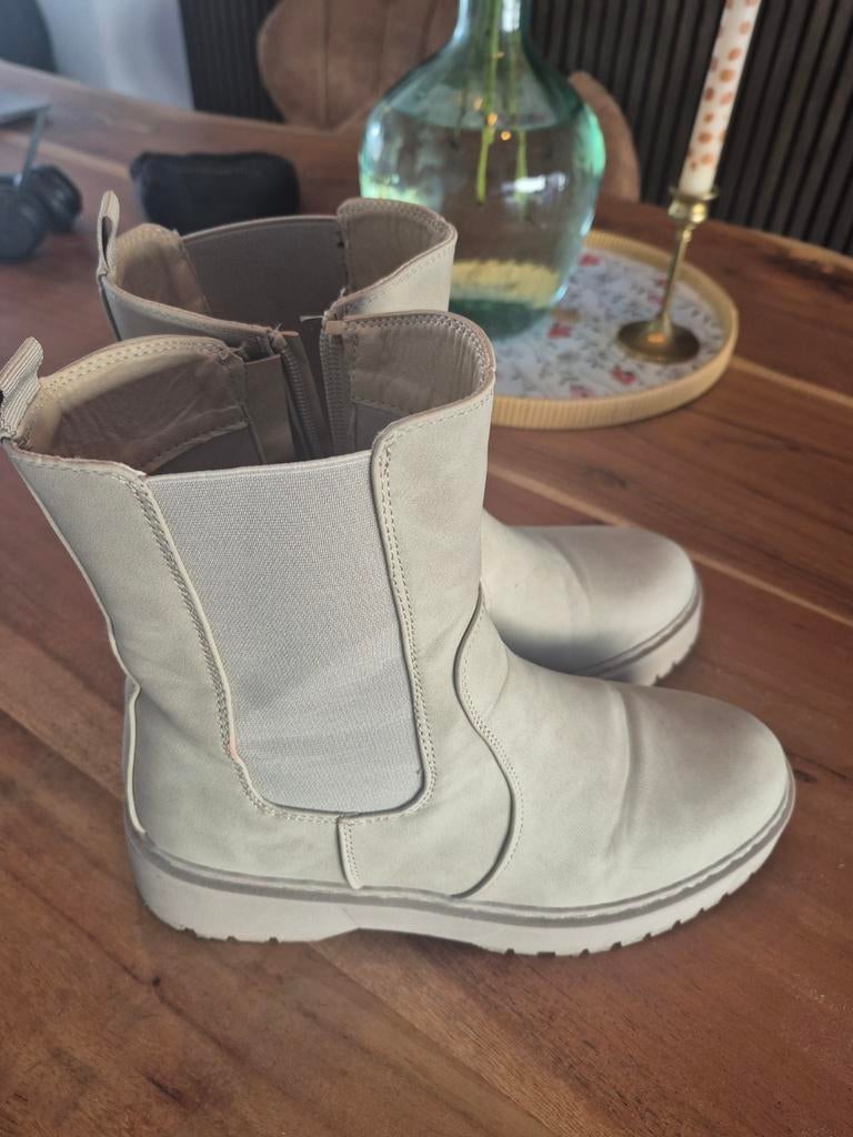 Super Cracks halfhoge boots - crème - maat 41, Ophalen, Beige, Lage of Enkellaarzen, Zo goed als nieuw