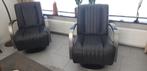 Set leren draaifauteuils nieuwstaat, Huis en Inrichting, Fauteuils, Ophalen, Zo goed als nieuw, 50 tot 75 cm, Leer