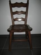 Degelijk stevig massief eiken stoel knopstoel whitewash, Gebruikt, Bruin, Ophalen of Verzenden, Eén