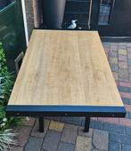 Eikenhouten Buitentafel met Metalen Onderstel, Tuin en Terras, Ophalen, Rechthoekig, Metaal
