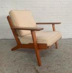 Vintage Getama GE290 Fauteuil door Hans J. Wegner jaren 50., Ophalen of Verzenden, 75 tot 100 cm, Stof, 50 tot 75 cm
