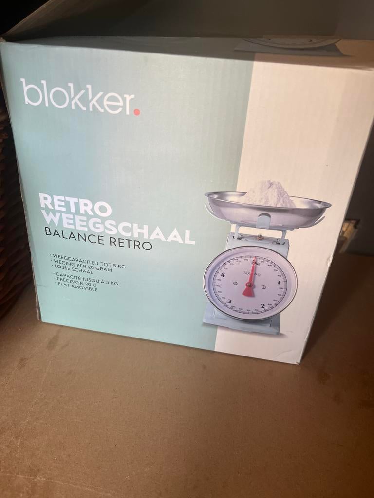 Blokker Retro Keukenweegschaal - 5kg capaciteit, Witgoed en Apparatuur, Weegschalen, Ophalen, Minder dan 10 kg, Keukenweegschaal