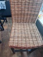 Bartafel met 2 rotan barkrukken, Huis en Inrichting, Barkrukken, Gebruikt, Met voetsteun, Ophalen of Verzenden, 90 cm of meer