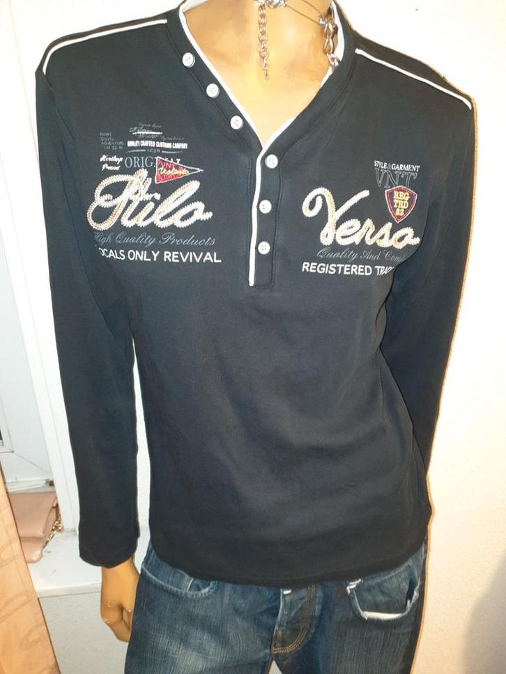 Stilo Verso T-shirt lange mouw maat M zgan, Kleding | Heren, T-shirts, Zo goed als nieuw, Maat 48/50 (M), Zwart, Ophalen of Verzenden