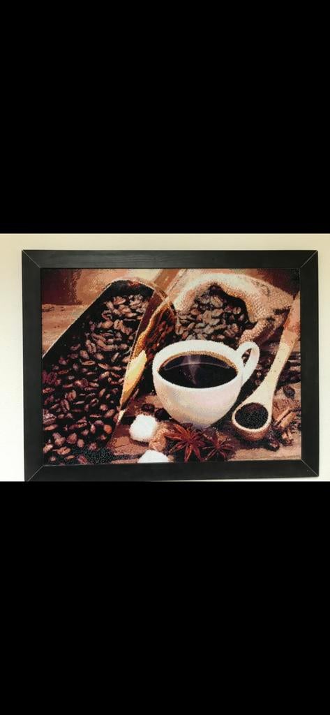 Schilderij diamond painting met lijst, Ophalen of Verzenden, Zo goed als nieuw, Schilderij, 75 cm of meer