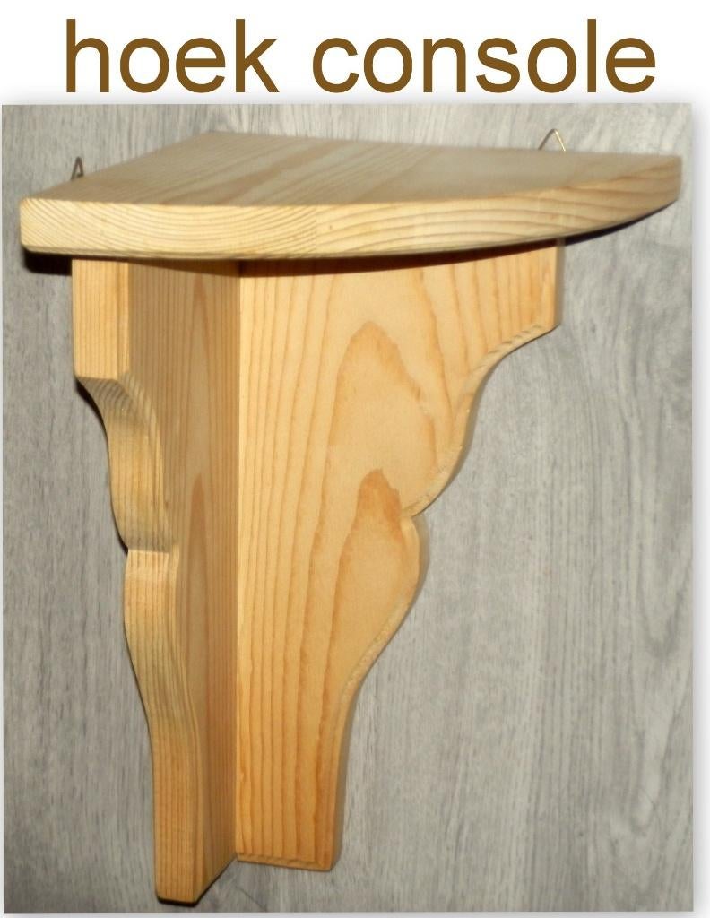 Grenen Wand / Hoek console massief ongelakt grenen hout (2), Antiek en Kunst, Ophalen of Verzenden