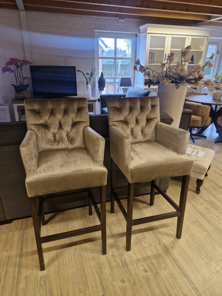 *OPRUIMING* 2 Barstoelen Gerard Arm Champagne €558 NU €479 3, Huis en Inrichting, Barkrukken, 5 krukken of meer, Ophalen of Verzenden