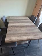 Uitschuifbare eettafel 160-200x90 cm - Houtlook, Huis en Inrichting, Tafels | Eettafels, Ophalen, Gebruikt, 50 tot 100 cm, Vijf personen of meer
