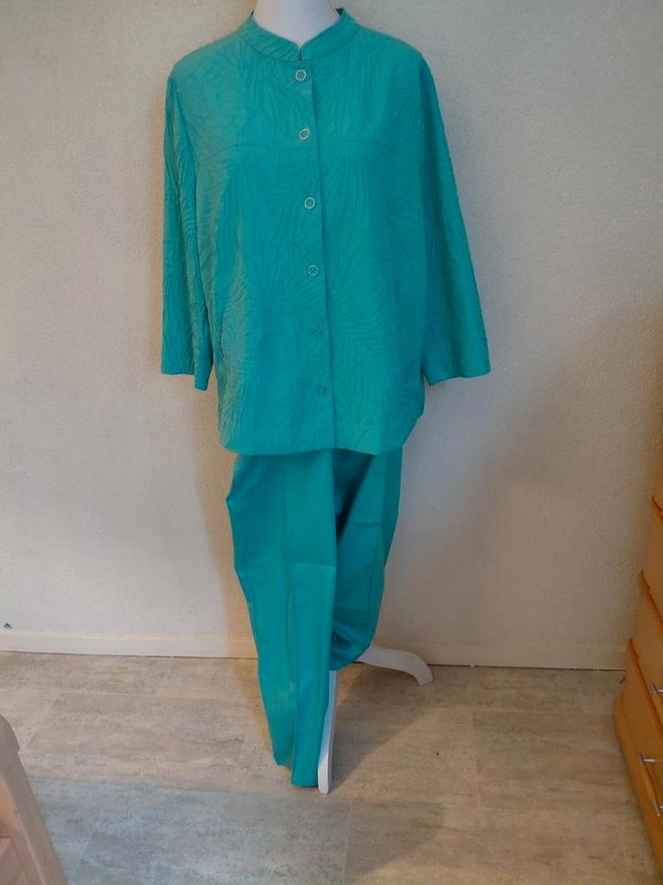 Turquoise Damespak maat 46 Frank walder, Kleding | Dames, Grote Maten, Zo goed als nieuw, Ophalen of Verzenden