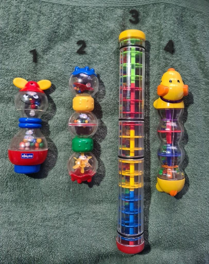 4 Superleuke Peuter Rammelaars Chicco per stuk €8,- samen 25, Ophalen of Verzenden, Zo goed als nieuw, Rammelaar, Met geluid