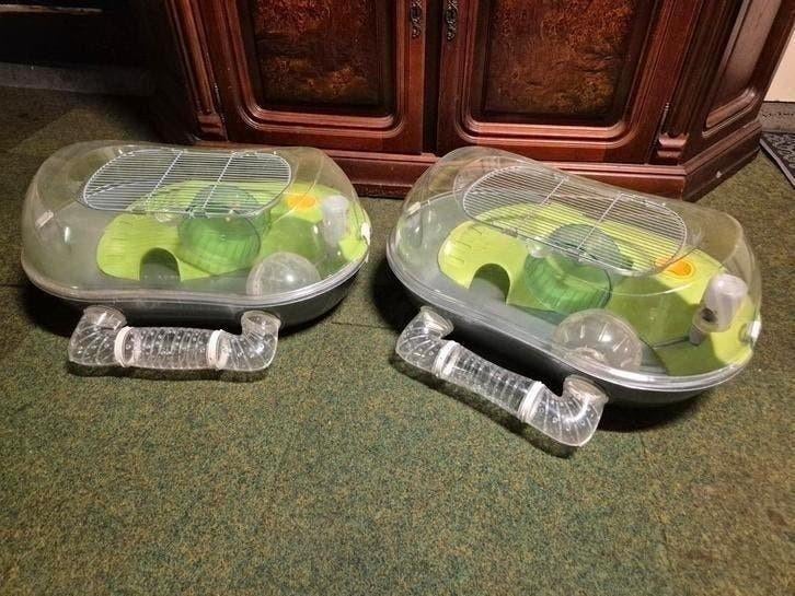 2x hamsterkooi, Minder dan 60 cm, Kooi, Minder dan 75 cm, Ophalen of Verzenden