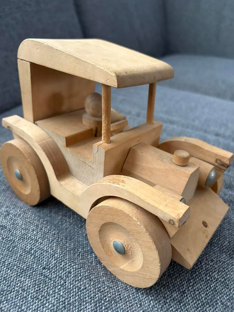 Vintage Jukka model Ford houten auto - Made in Finland, Kinderen en Baby's, Speelgoed | Houten speelgoed, Ophalen of Verzenden