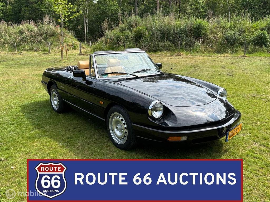 Alfa Romeo Spider | 1991 | Route 66 Auctions, Auto's, Overige carrosserieën, Zwart, Bedrijf, Handgeschakeld