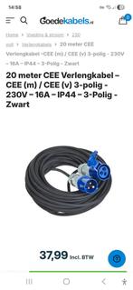 25 meter geaard stroomkabel camping, Caravans en Kamperen, Ophalen, Gebruikt