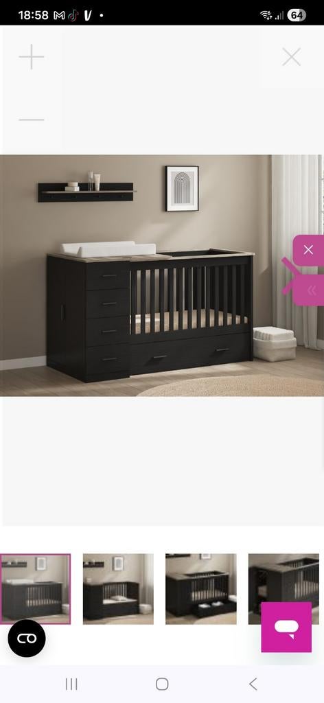 Cabino

combi ledikant Memphis (60x120 cm), Ophalen, Zo goed als nieuw, Jongetje of Meisje