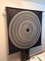 Wandkleed met zwart-wit stippenpatroon, Ophalen, Gebruikt