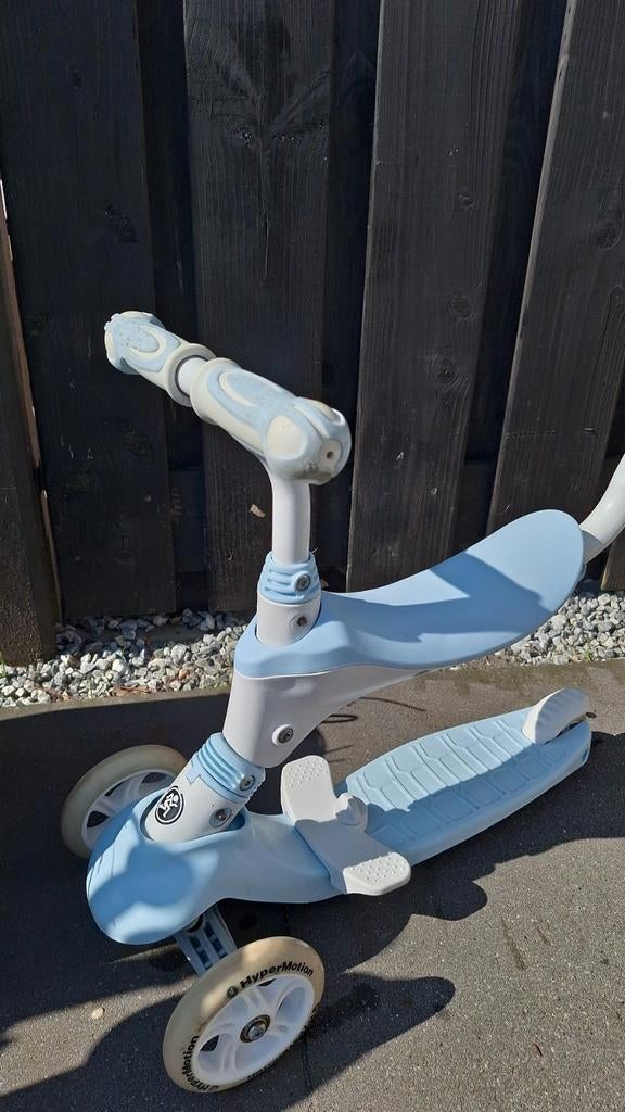 Hypermotion 3-in-1 Step/Loopfiets met Duwstang - Lichtblauw, Ophalen, Gebruikt, Overige typen, Hypermotion