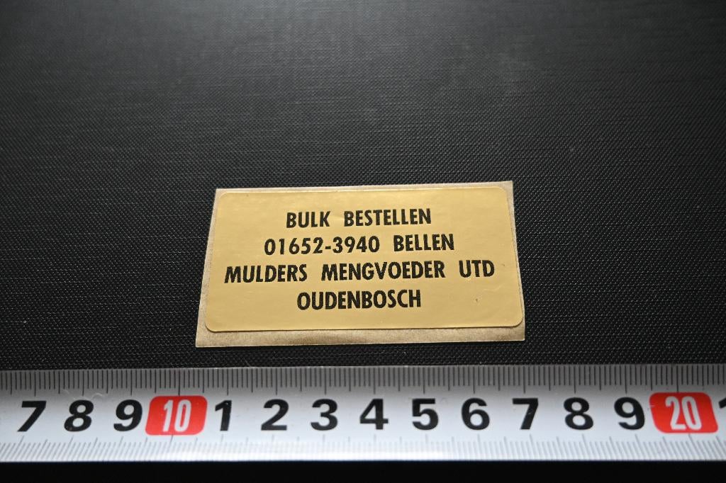 sticker folie bulk bestellen mulders mengvoeder oudenbosch, Ophalen, Zo goed als nieuw
