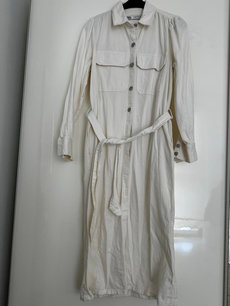 Zara denim jurk maat S, Kleding | Dames, Wit, Ophalen of Verzenden, Maat 36 (S), Gedragen
