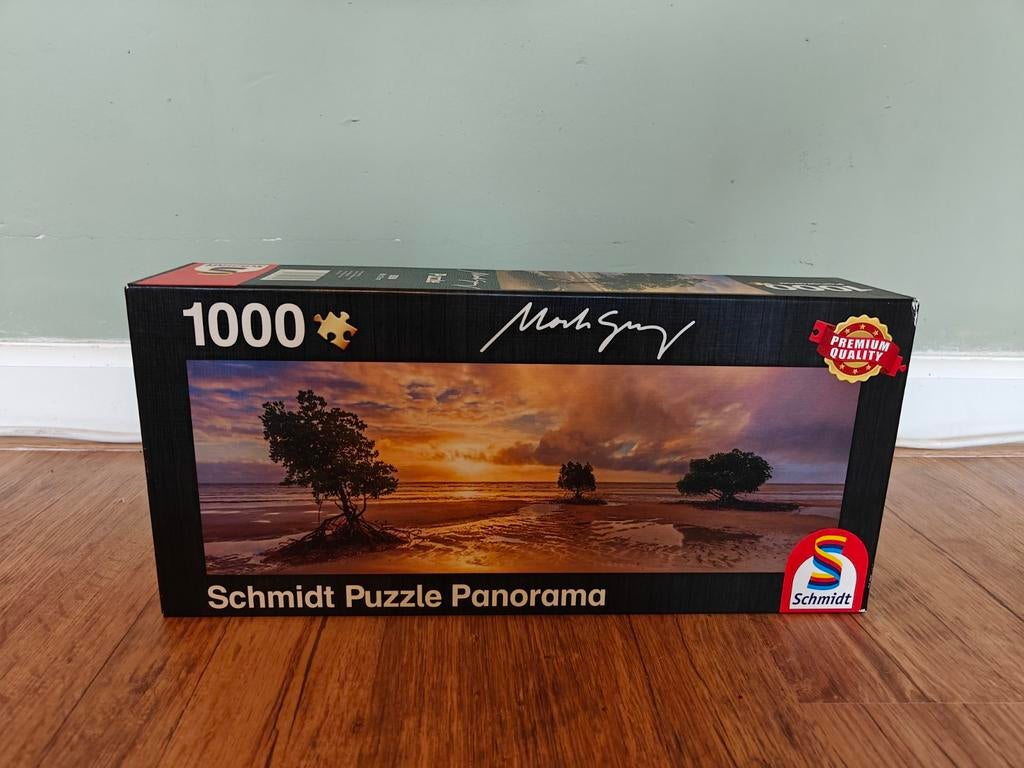 Schmidt Legpuzzel 1000 stukjes - Ondergaande Zon Panorama, Ophalen of Verzenden