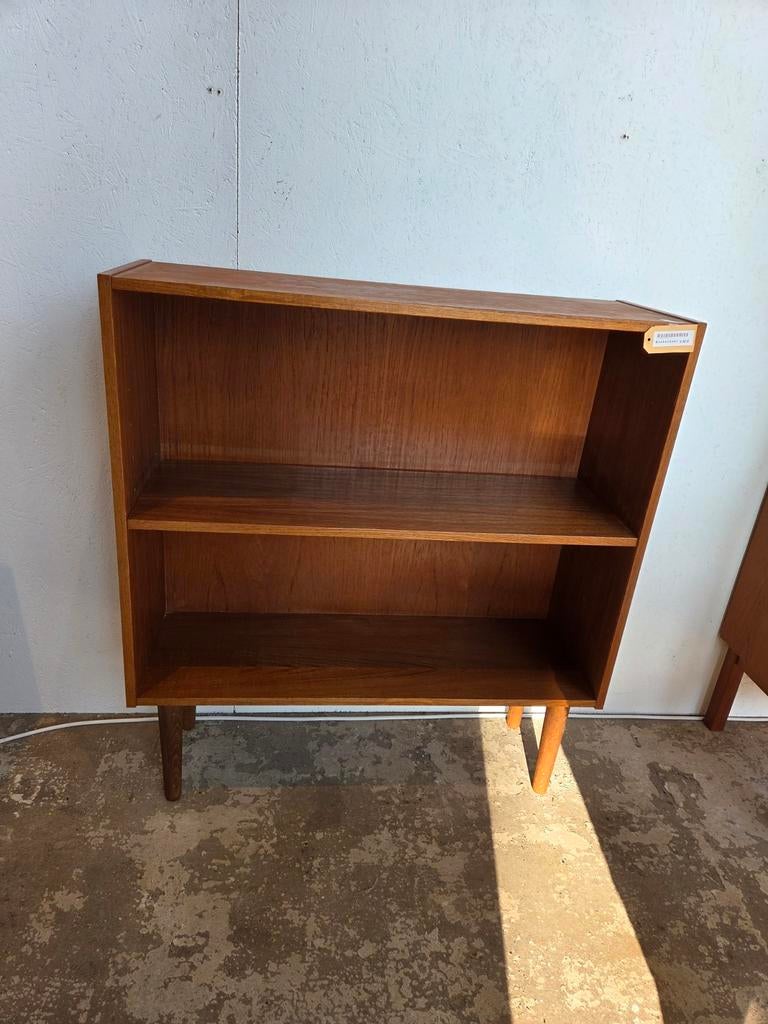 Vintage Mid-Century Deense boekenkast kast, Ophalen, Met plank(en), Gebruikt, 50 tot 100 cm