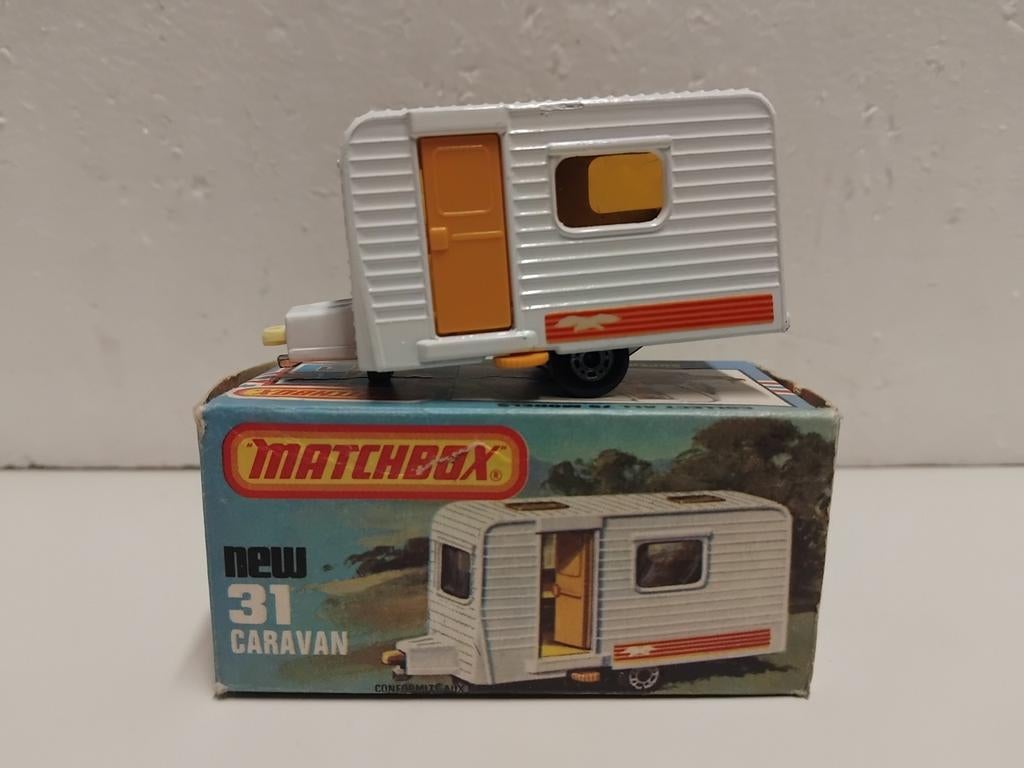 Matchbox #31 Caravan Trailer 1977 Superfast serie 3INCH, Ophalen of Verzenden, Zo goed als nieuw, Overige typen
