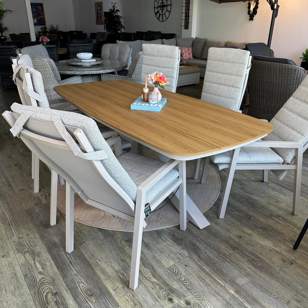 LIFE Tuinset – showroommodel – 6 verstelbare stoelen, Tuin en Terras, Zenq, Verzenden, ., Aluminium