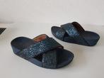 Fitflop maat Eu 37 / Uk 4 / Lulu blauwe glitter slippers, Slippers, Zo goed als nieuw, Fitflop, Verzenden