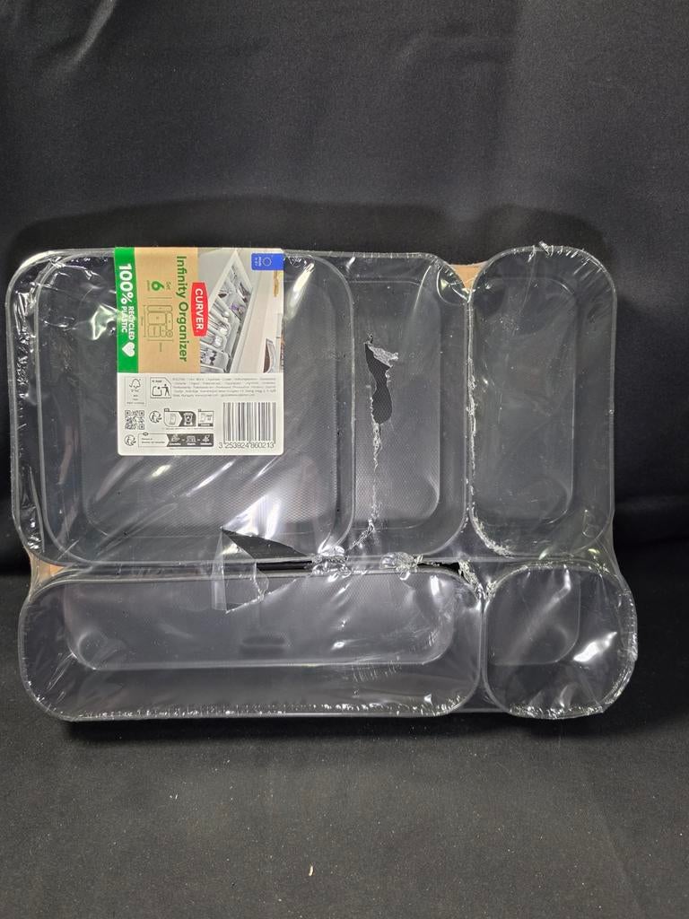 Curver lade organizer set 6-delig transparant opberg bakjes, Overige typen, ., Kunststof, Nieuw