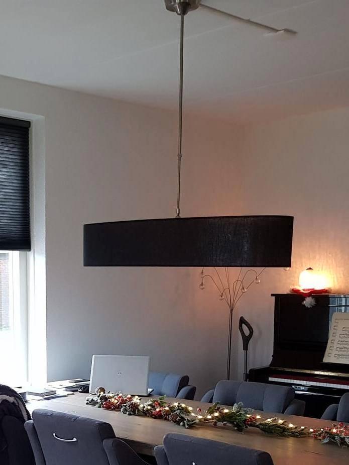 Moderne design hanglamp antraciet/zwart, Huis en Inrichting, Lampen | Hanglampen, Zo goed als nieuw, Minder dan 50 cm, Metaal