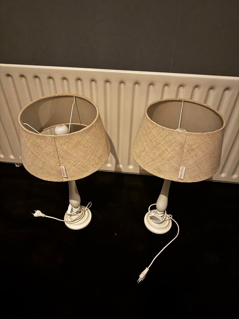 2 lampen met kappen van Riviera Maison, Huis en Inrichting, Ophalen, Zo goed als nieuw, Rond