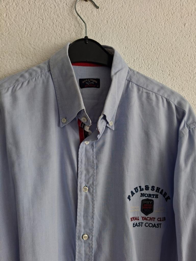 Paul & Shark overhemd - Lichtblauw - Maat 45, Blauw, Ophalen of Verzenden, Zo goed als nieuw, Overige halswijdtes