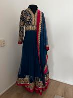 Prachtige Indiase jurk - Anarkali stijl, Maat 38/40 (M), Overige typen, Blauw, Ophalen of Verzenden