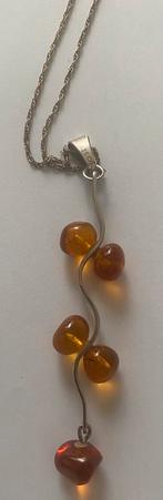 Prachtig collier Georg Kramer Fischland 835 met barnsteen, Verzenden, Zilver