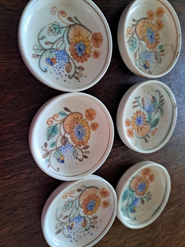 6 Petit-four schaaltjes 'Juliette', Antiek en Kunst, Antiek | Keramiek en Aardewerk, Ophalen of Verzenden