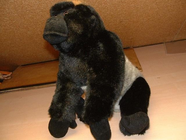 LEOSCO UNI TOYS GORILLA ZILVERRUG PLUCHE ZWART/ZILVE, Kinderen en Baby's, Ophalen of Verzenden, Nieuw, Overige typen