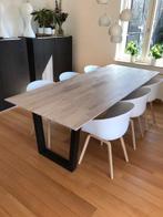 Massief eiken eetkamertafel, Huis en Inrichting, Tafels | Eettafels, Ophalen, Eikenhout, 200 cm of meer, 50 tot 100 cm