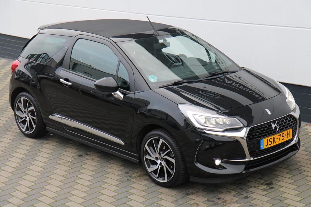 DS 3 Cabrio 1.2 PureTech So Chic Hifi Sound Navi Camera !, Auto's, DS, Voorwielaandrijving, Stof, Gebruikt, Zwart