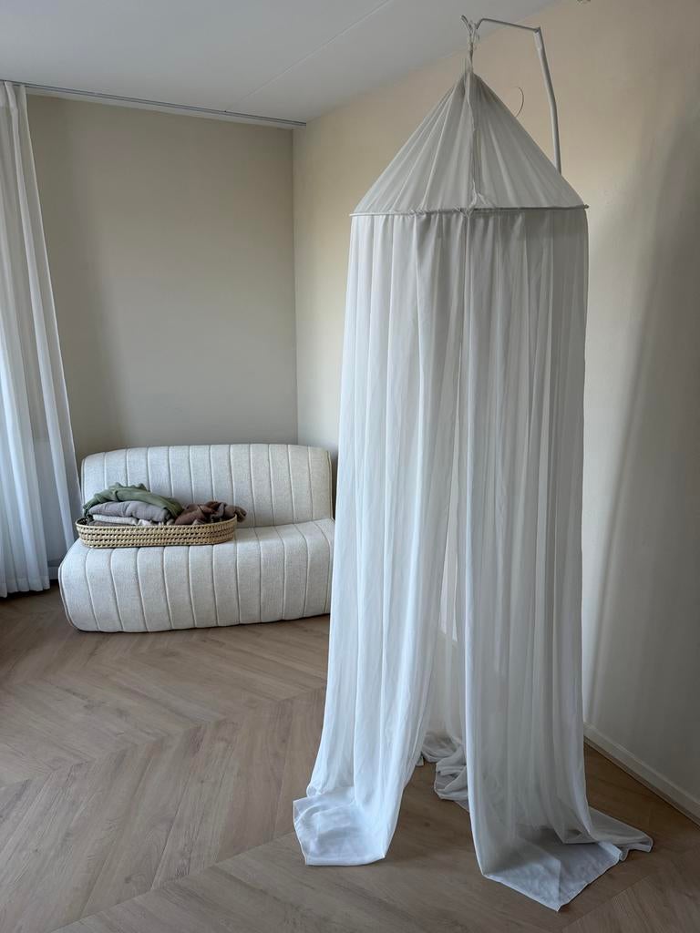 Witte klamboe met stalen piekstok - Goede staat, Ophalen of Verzenden, Gebruikt, Overige typen