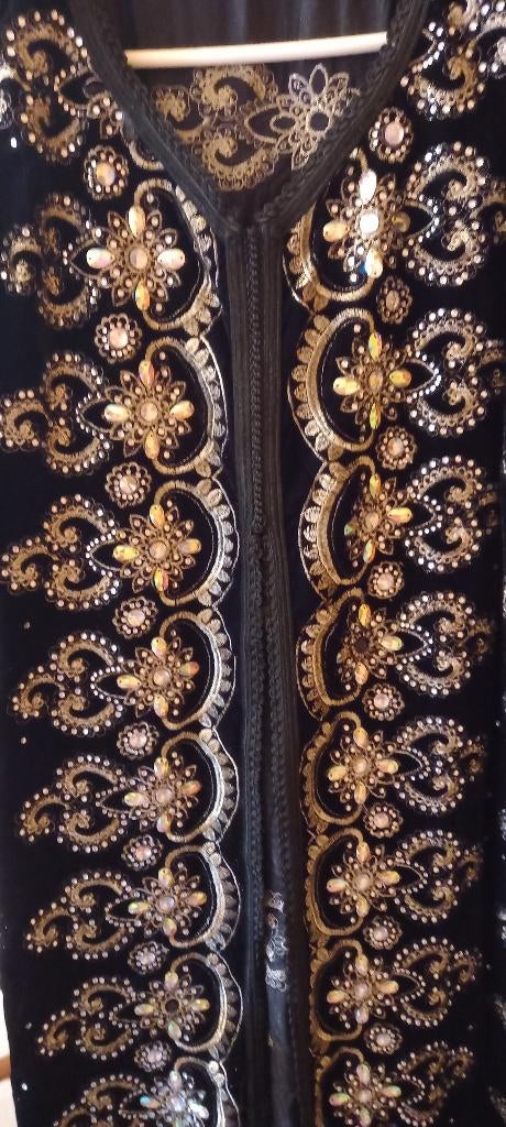 Marokkaanse kaftan, Maat 38/40 (M), Galajurk, Zwart, Nieuw