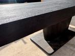 Design eettafel 240 cm – zwart – massief hout – unieke poot, Ophalen, 100 tot 150 cm, Rechthoekig, Nieuw