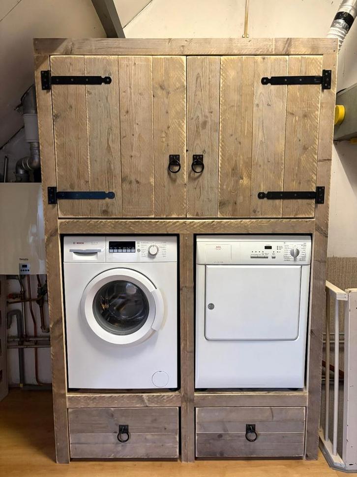 Wasmachinekast van hout, Witgoed en Apparatuur, Wasmachines, Ophalen of Verzenden