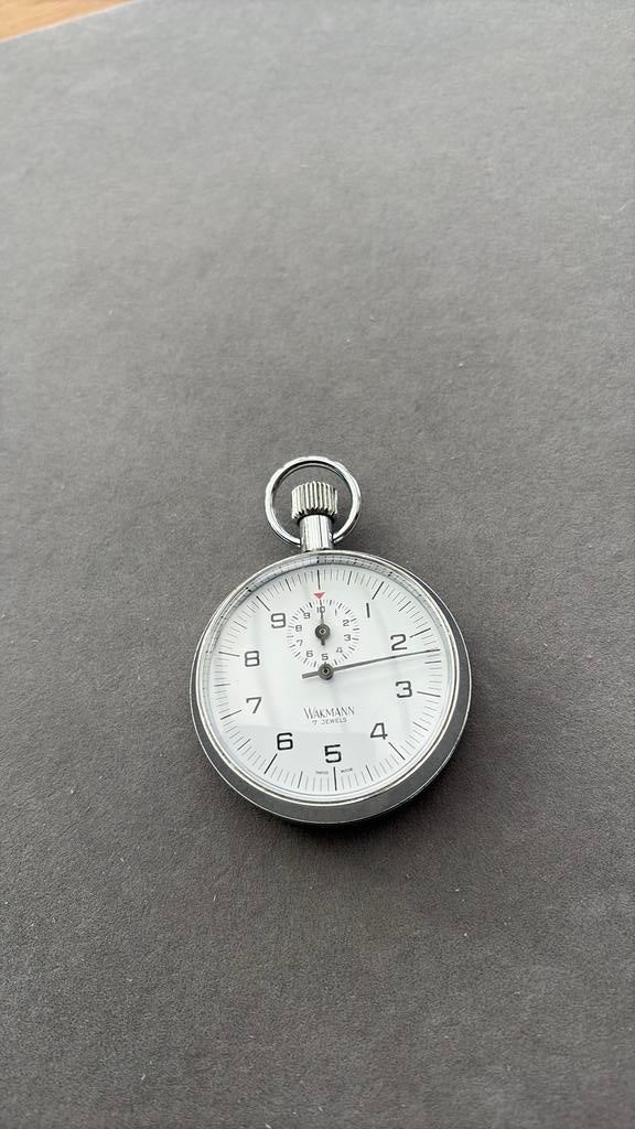 Stopwatch Wakmann 10-seconden, Sieraden, Tassen en Uiterlijk, Horloges | Antiek, Ophalen of Verzenden, Staal, Overige merken, 1960 of later