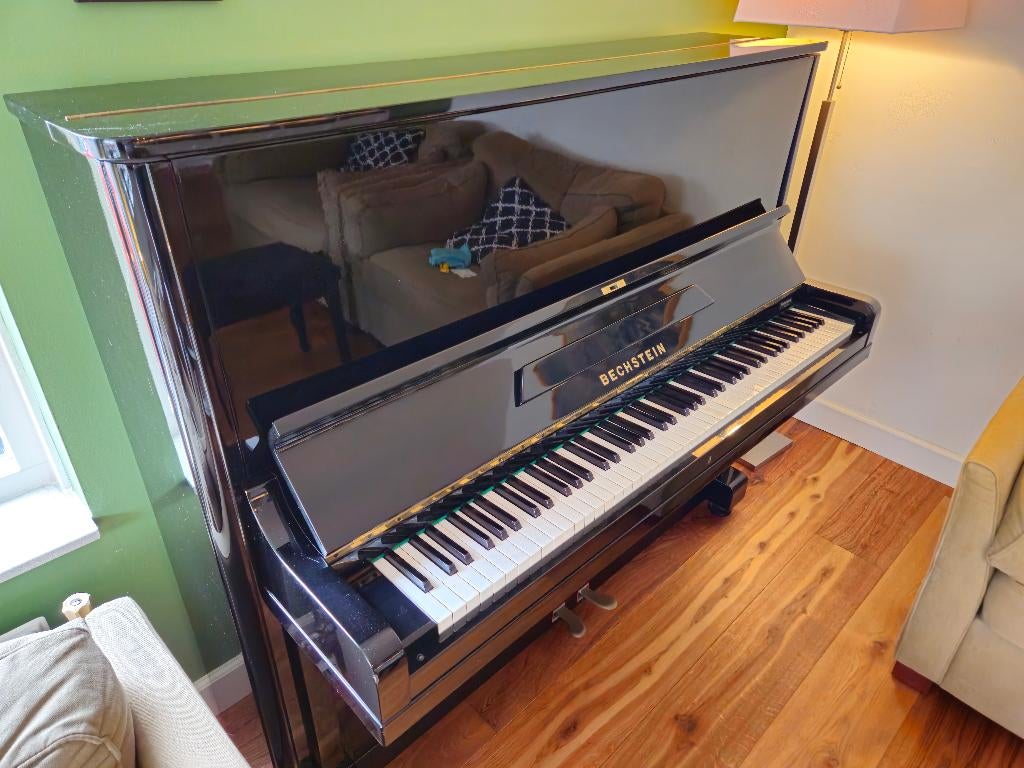 C. Bechstein staande piano, Ophalen, Gebruikt, Zwart, Piano