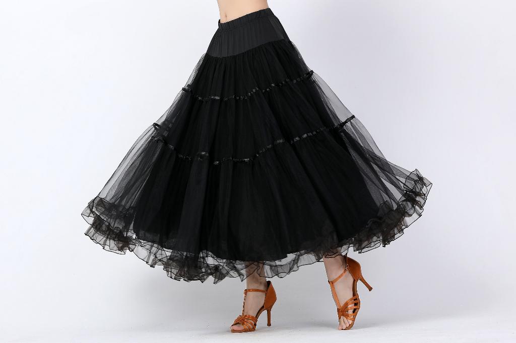 Zwarte flamenco rok dans kleding ballroom waltz dames dansen, Sport en Fitness, Dansen, Nieuw, Kleding, Verzenden